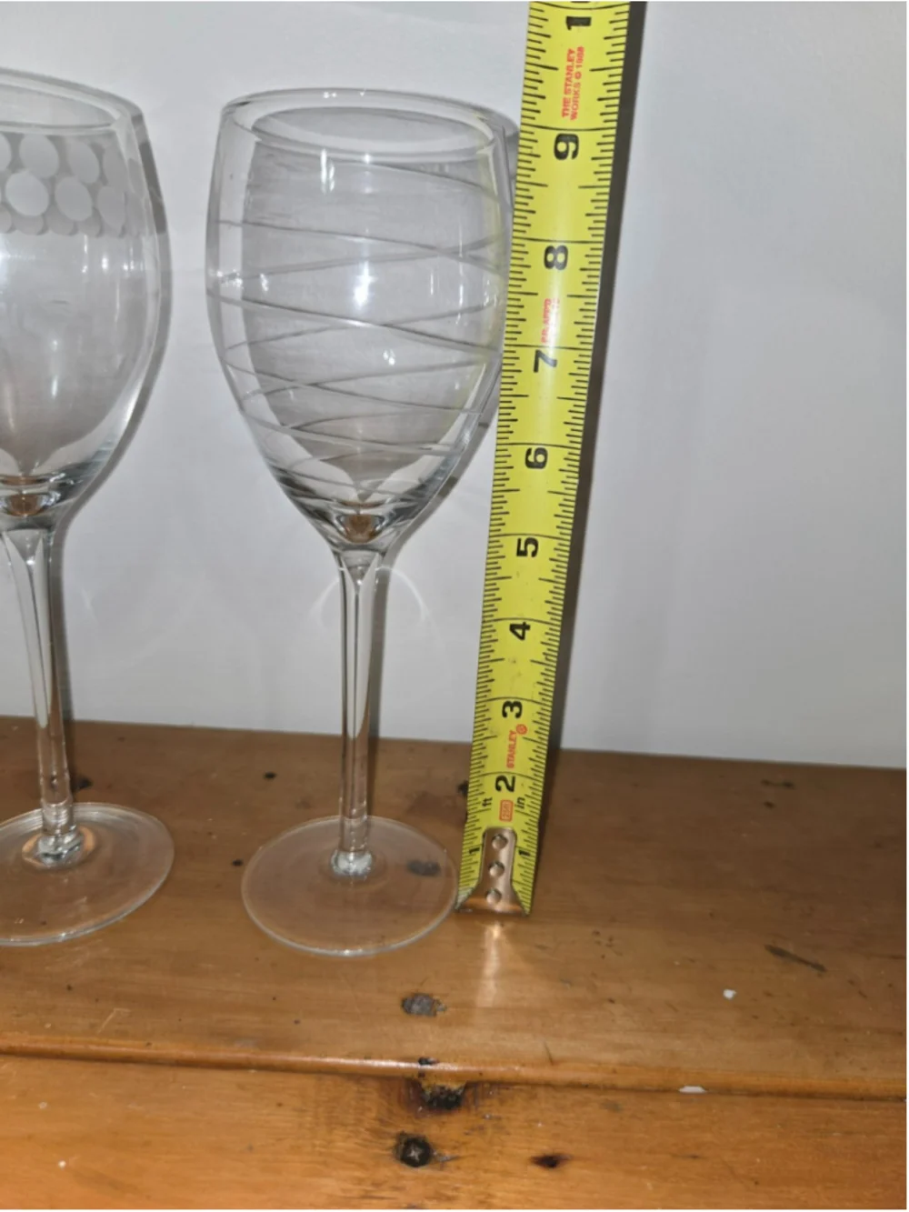 Vintage Pier 1 Imports Assorted Etched Wine Glasses Set of 4 Retired Never Used